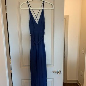 Navy wide leg jumpsuit